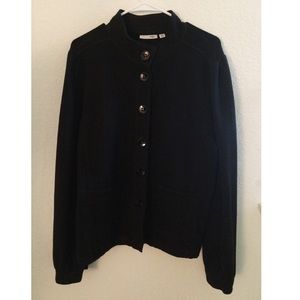 Halogen Black Button-Up Sweater