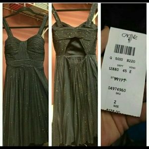 Cache blue navy dress with gold sparkles