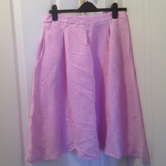 Zara lilac linen midi skirt
