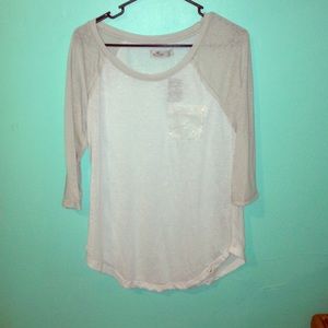 NWT Hollister glitter pocket quarter sleeve