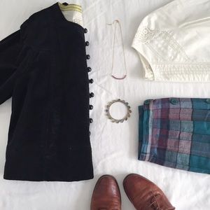 Anthropologie Romantic Brown Velvet Swing Jacket