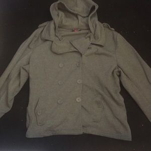 Plus size 3x COMFY gray hooded coat