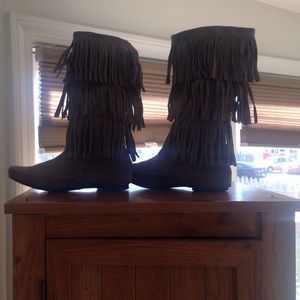 Fringe Suede Boots by Lauren Conrad