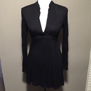 Joie black tunic with fabric tie back belt xs