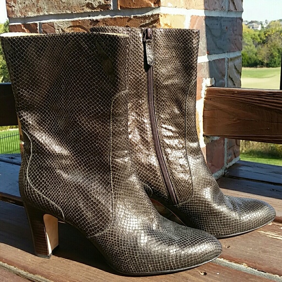Cole Haan brown snake skin boots