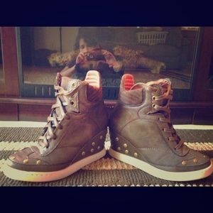 Report studded lace up boots