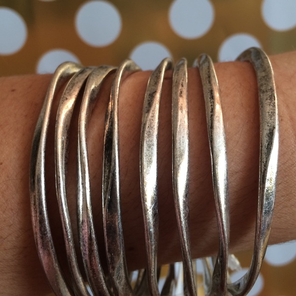 Eight Silver Bracelets /bangles - Picture 4 of 4