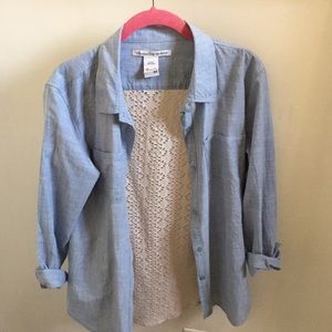 American Rag Chambray / Crochet Jacket