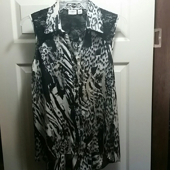 Hi-lo zebra print top