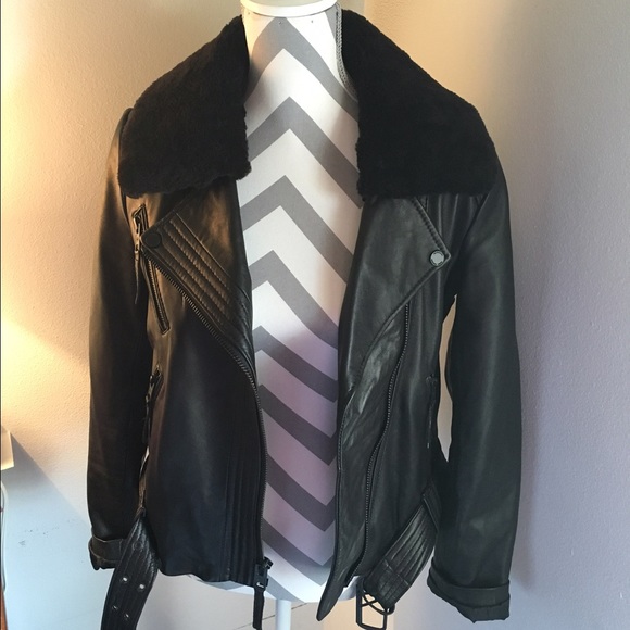 Michael Kors Bomber Leather Jacket