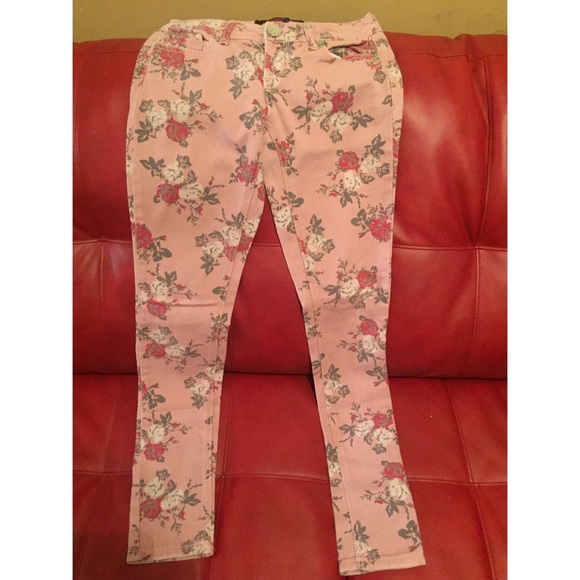 Floral Print Jeans