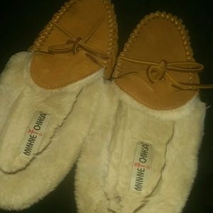Tan slip shoes Great condition