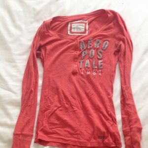 Reddish orange long sleeve Stretch shirt