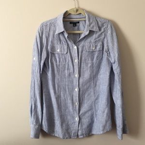 Classic blue striped button down