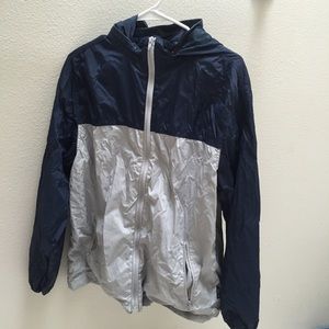 Blue and Grey Rain Jacket