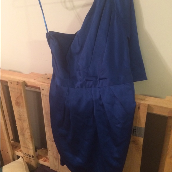 Royal blue one shoulder dress - Picture 2 of 2
