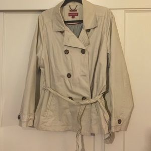 Khaki colored trench