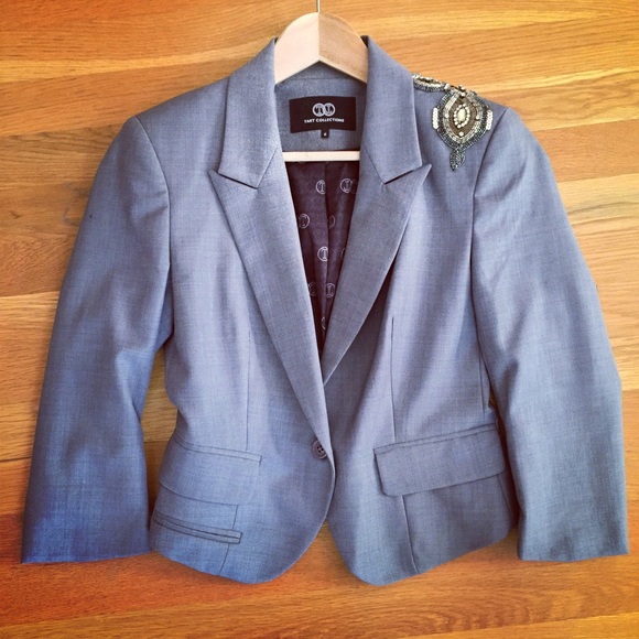 Embellished grey blazer by Tart