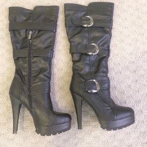 Black, High Heel Boots