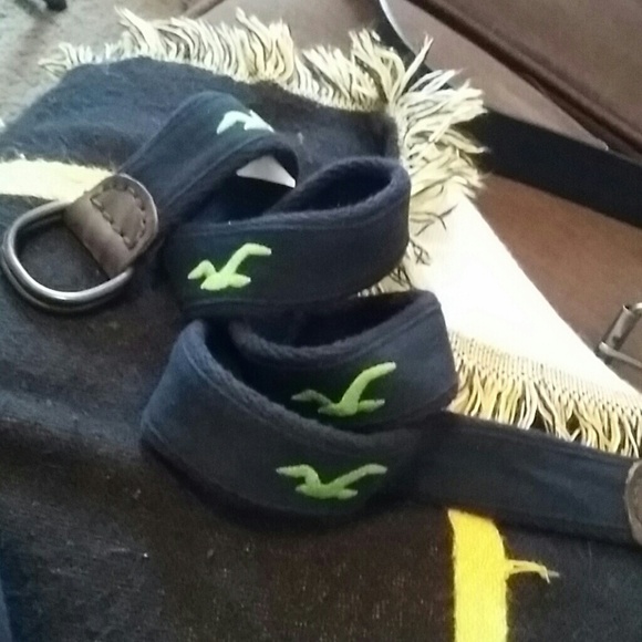 Navy blue and lime green Hollister belt