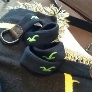 Navy blue and lime green Hollister belt