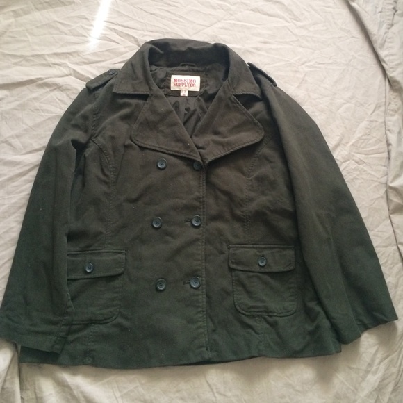 Military green coat