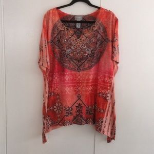 Beautiful orange embellished t-shirt