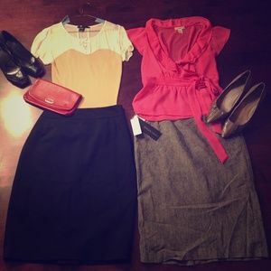 BUNDLE 2 outfits pencil skirts and sheer top