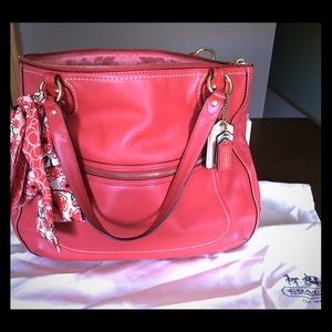 Authentic Coach Poppy Leather " Hallie " Tote