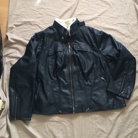 Plus size faux leather jacket