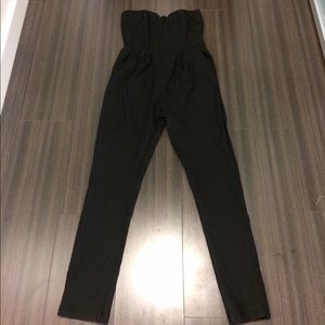 Black strapless jumpsuit