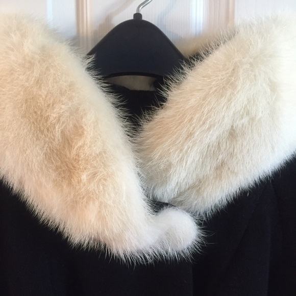 Steven Forstmann vintage wool coat w/fur trim M/L - Picture 2 of 3