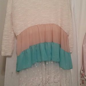 Lace and Ruffle Tunic