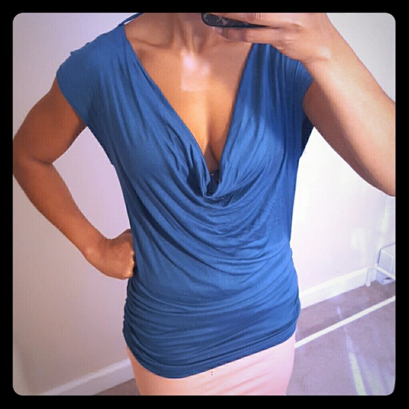 Teal drape top