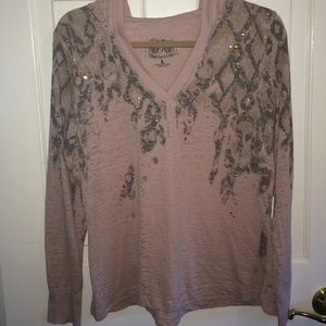 NWOT- Nine West Long sleeve shirt with hoodie.