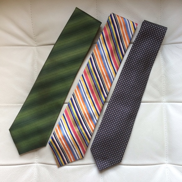 3x Designer Tie Lot, Brooks Brothers, Hilfiger