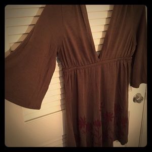 Cotton deep-V tunic/dress