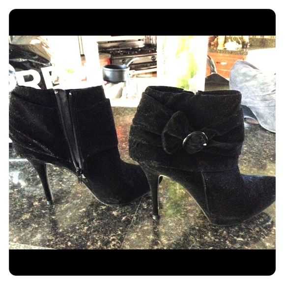 Black suede ankle boots