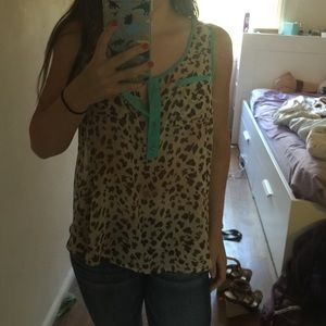 Cute leopard print chiffon top