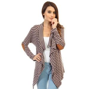 Beautiful striped cardigan with elbow patch
