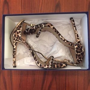 Pre-loved Stuart Weitzman Nudist leopard sandal.