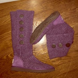 Purple crotchet ugg boots