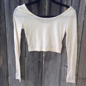 Long sleeve striped crop top from Riverland