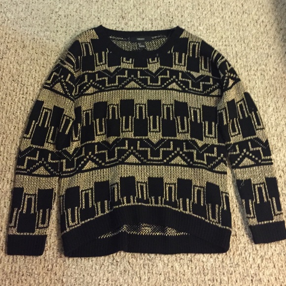 Black and pink/goldish sweater for a fancier event