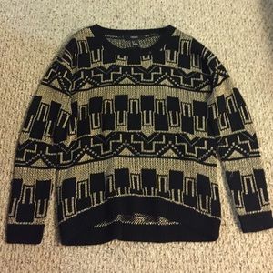 Black and pink/goldish sweater for a fancier event