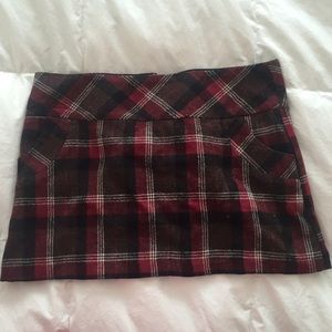 |Lux| Plaid Wool Mini Skirt