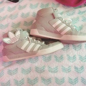 Gray high top Adidas