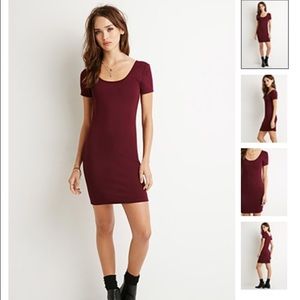 Forever 21; Wine Red T Shirt Dress