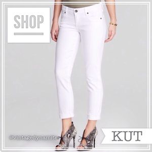BNWOT KUT from the Kloth Catherine Boyfriend White