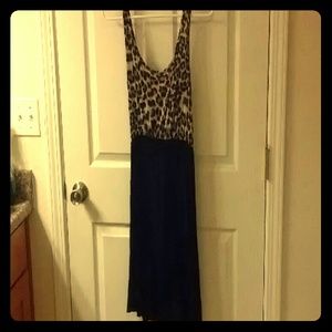 Leopard print print high-low dress